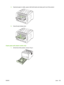 Page 1215.If jammed paper is visible, grasp it with both hands and slowly pull it out of the product.
6.Close the jam-release door.
Duplex paper path (duplex models only)
1.At the front of the product, remove Tray 2.
ENWW Jams 109
 