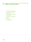 Page 556 Paper and print media
●Understand paper and print media use
●
Supported paper and print media sizes
●
Custom paper sizes
●
Supported paper and print media types
●
Tray and bin capacity
●
Special paper or print media guidelines
●
Load trays
●
Configure trays
●
Use paper output options
ENWW 43
 