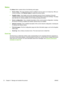 Page 84Status
The Status  folder contains links to the following main pages:
● Device status
. This page indicates product conditions such as a jam or an empty tray. After you
correct a problem, click  Refresh status to update the product status.
● Supplies status
. View details such as the estimated percent of toner remaining in the print
cartridge and the number of pages that have been printed with the current print cartridge. This page
also has links for ordering supplies and for finding recycling...