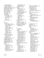 Page 171landscape orientationsetting, Windows 65
language, control panel 13
laser safety statements 153,  154
letterhead paper, loading 67
license, software 138
lights, control panel 10
link speed settings 41
Linux drivers 129
Linux software 26
loading media A6-size paper 52
error messages 104
optional Tray 3 52
Tray 1 51
Tray 2 52
lock the product 79
M
Macintosh
driver settings 29,  30
drivers, problem-solving 127
problems, problem-solving 127
removing software 28
resize documents 30
support 141
supported...