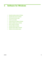 Page 313 Software for Windows
●Supported operating systems for Windows
●
Supported printer drivers for Windows
●
HP Universal Print Driver (UPD)
●
Priority for print settings
●
Change printer-driver settings for Windows
●
Software installation types for Windows
●
Remove software for Windows
●
Supported utilities for Windows
●
Supported network utilities for Windows
●
Software for other operating systems
ENWW 19
 