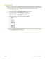 Page 53Link speed setting
NOTE:Incorrect changes to the link speed setting might prevent the product from communicating with
other network devices. For most situations, the product should be left in automatic mode. Changes can
cause the product to power cycle. Changes should be made only while the product is idle.
1. On the control panel, press  OK.
2. Use the arrow buttons to select  Network config., and then press OK .
3. Use the arrow buttons to select  CFG LINK, and then press OK.
4. Use the arrow buttons...