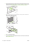 Page 1802.If the edge of the jammed paper is visible in the feed area, slowly pull the paper down and out of
the product. (Do not pull the paper straight out, or it will tear.) If the paper is not visible, look in the
top-cover area. See 
Clear jams from the top-cover and print-cartridge areas on page 162.
3.Make sure that the paper does not exceed the fill marks on the paper guides, and that the front
edge of the stack is aligned with the arrows.
4.Close the front door of the tray.
5.Press OK to clear the jam...