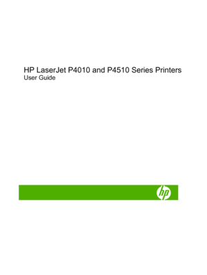Page 3
HP LaserJet P4010 and P4510 Series Printers
User Guide
 