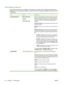 Page 34Print Quality submenu
Some items on this menu are available in the program or printer driver. Program and printer-driver
settings override control-panel settings. In general, it is best to change these settings in the printer driver,
if applicable.
ItemValuesExplanation
SET REGISTRATIONPRINT TEST PAGE
SOURCE
ADJUST TRAY [N]Shifts the margin alignment to center the image on the page
from top to bottom, and left to right. You can also align the
image that is printed on the front with the image that is...