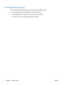 Page 20Accessibility features
The product includes several features that aid users with accessibility issues.
●Online user guide that is compatible with text screen-readers.
● Print cartridges can be installed and removed by using one hand.
● All doors and covers can be opened by using one hand.
4 Chapter 1   Product basics ENWW
 