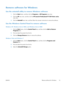 Page 29Remove software for Windows
Use the uninstall utility to remove Windows software
1.Click the Start  button, and then click the  Programs or All Programs  menu item.
2. Click the HP  menu item, and then click the  HP LaserJet Professional P1100 Printer series
menu item.
3. Click the Uninstall  menu item, and then follow the onscreen  instructions to remove the software.
Use the Windows Control Panel to remove software
Windows XP, Windows Server 2003, and Windows Server 2008
1.Click the Start  button,...