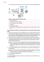 Page 46•If your computer has two phone ports, set up the HP All-in-One as described below.
Figure 4-13 Back view of the HP All-in-One
1Telephone wall jack
2IN phone port on your computer
3OUT phone port on your computer
4Telephone
5Computer with modem
6Use the phone cord supplied in the box with the HP All-in-One to connect to the 1-LINE
port
To set up the HP All-in-One on the same phone line as a computer with two phone
ports
1.Remove the white plug from the port labeled 2-EXT on the back of the HP...