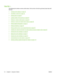 Page 86How Do I...
The following list contains common printer tasks. Click an item in the list to get step-by-step help with
that task:
●
Changing print settings on page 39
●
Cancelling a print job on page 70
●
Clearing jams on page 97
●
Loading media in the input tray on page 36
●
Printing on various media types on page 53
●
Printing on cards and smaller-sized media on page 56
●
Printing digital photographs on page 41
●
Printing borderless on page 44
●
Printing with the front or rear manual feed slot on page...