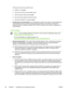 Page 94All devices on the ad hoc network must:
●Be 802.11 compatible
●Have ad hoc as the communication mode
●Have the same network name (SSID)
●Be on the same subnet and same channel
●Have the same 802.11 security settings
●Infrastructure (recommended): On an infrastructure network, the printer is set to infrastructure
communication mode, and communicates with other devices on the network, whether the
devices are wired or wireless, through a WAP. WAPs commonly act as routers or gateways on
small networks....