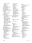 Page 145locally shared, creating in
Windows 52
locating 6
specifications 113
troubleshooting 78
Power button and light 6, 105
power cord statement 128
power input, locating 6
power specifications 121, 130
power, troubleshooting 76
print cartridges. See ink cartridges
print quality
Diagnose Print Quality page
39, 71
troubleshooting 79
print zone, cleaning 81
printer drivers
administration tasks 34, 36
cleaning printheads 61
help 2
installing on Mac OS 53
installing on Windows after
connecting printer 49...