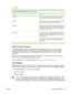 Page 49EWS pages
The EWS contains pages that you can use to view product information and change printer settings.
The pages also contain links to other e-services.
PagesContents
InformationShows status information about the printer, its ink supplies
and usage, and a log of printer events (such as errors).
SettingsShows the settings that have been configured for the printer
and gives you the ability to change these settings.
NetworkingShows network status and the network settings that have
been configured for...