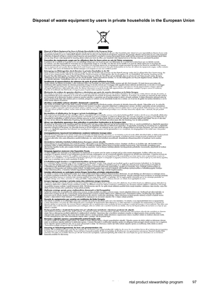 Page 101Disposal of waste equipment by users in private households in the European Union
Environmental product stewardship program97
 