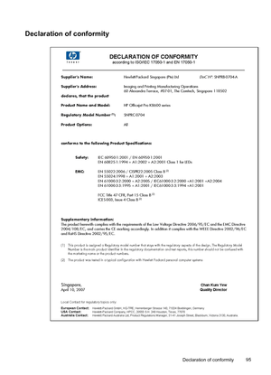 Page 99Declaration of conformity
Declaration of conformity95
 