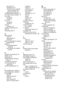 Page 222test setup 197
troubleshoot 100
voice mail, set up (parallel
phone systems) 182
wall jack test, failed 102
Fax B&W function indicator  13
Fax Color function indicator  13
Fax to Mac
activate 50
modify 50
Fax to PC
activate 50
modify 50
Firewall
configure 119
firewalls, troubleshoot 76
FoIP 55
forwarding faxes 47
G
glass, scanner
clean 21
load originals 18
locating 10
grainy or white bands on copies,
troubleshoot 96
graphics
incompletely filled on
copies 96
look different from original
scan 99
H
hardware,...