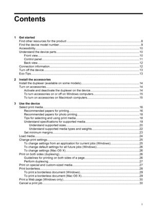 Page 5Contents
1 Get started
Find other resources for the product .........................................................................................8
Find the device model number...................................................................................................9
Accessibility..............................................................................................................................10
Understand the device...