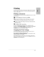 Page 21.........................................................................................................................................
1-17      
        OnePrinting
The HP OfficeJet can print on many types of paper and other media. 
Refer to “Paper Types and Sizes” in the More Information guide for 
supported paper types.
Printing a document
You can print directly from the software application you use to create 
your document.
From your application’s File menu, select Print.
Make sure the HP...