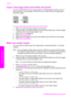 Page 61
Copy a two-page black-and-white document 
You can use the HP all-in-one to copy a single- or multiple-page document in color or
black and white. In this example, the HP all-in-one is used to copy a two-page black-
and-white original.
To copy a two-page document from the control panel
1 Make sure you have paper loaded in the input tray.
2 Load your letter- or A4-sized originals in the document feeder tray. Place the pagesso that the top of the document goes in first.
3 Press  Copy, if not already lit.
4...