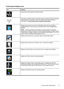 Page 17Control-panel display icons
IconPurpose
Shows that a wired network connection exists.
Shows that a wireless network connection exists. The signal strength is indicated
by the number of curved lines. This is for infrastructure mode. For more
information, see 
Set up the printer for wireless communication.
Displays screen where you can see information about the ink cartridges,
including fill levels. This icon has a red border when an ink cartridge needs
attention.
NOTE:Ink level warnings and indicators...