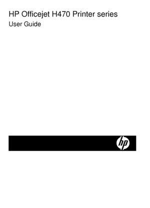 Page 2HP Officejet H470 Printer series
User Guide
 