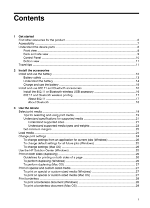 Page 5Contents
1 Get startedFind other resources for the product .........................................................................................6
Accessibility ................ ..............................................................................................................7
Understand the device parts ............................. ........................................................................8
Front view...