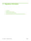 Page 13411
Regulatory information
●FCC statement
●
Miscellaneous regulatory information
●
Environmental product stewardship program
●
Disposal of Waste Equipment by Users in Private Households in the European Union
124 Chapter 11   Regulatory information ENWW
 