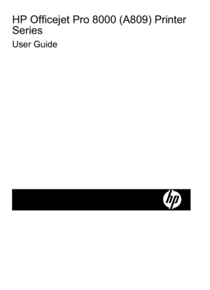 Page 3HP Officejet Pro 8000 (A809) Printer
Series
User Guide
 