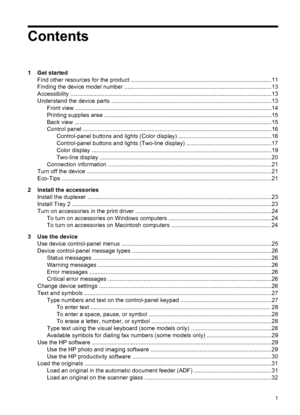 Page 5Contents
1 Get startedFind other resources for the product .......................................................................................11
Finding the device model number ...........................................................................................13
Accessibility ................ ................................................................................................. ...........13
Understand the device parts .........................................