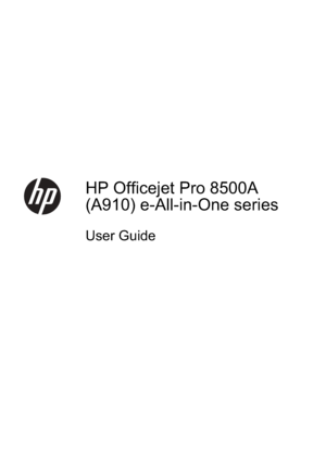 Page 3
HP Officejet Pro 8500A
(A910) e-All-in-One series
User Guide
 