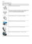 Page 20
Control-panel display icons
IconPurpose
Shows that a wired network connection exists.
Shows that a wireless network connection exists. The signal strength is indicated
by the number of curved lines. This is for infrastructure mode. For more
information, see 
Setuptheprinterforwirelesscommunication.
Shows that ePrint is turned on. For more information, see HPePrint.
Displays screen where you can make copies or select other options.
Displays screen where you can make a fax, or choose fax settings....