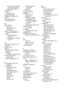 Page 246voice mail, set up (parallelphone systems) 203
wall jack test, failed 118
Fax screen 16
Firewall configure 143
firewall settings 220
firewalls, troubleshoot 99
FoIP 80
fonts supported 162
forwarding faxes 69
G
glass, scanner clean 33
load originals 22
locating 12
grainy or white bands on copies, troubleshoot 111
graphics incompletely filled oncopies 111
look different from original scan 115
H
hardware, fax setup test 117
head 149
header, fax 76
Help 16
Hewlett-Packard Companynotices 3
HP software...