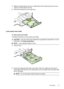 Page 313.Slide the media guides in the tray to adjust them for the media size that you have
loaded, and then reinsert the tray.
4. Pull out the extension on the output tray.
Load custom-size media
To load custom-size media
Use these instructions to  load custom-size media.
CAUTION:Use only custom-size media  that is supported by the printer. For more
information, see 
Media speci fications.
NOTE:Load only plain media in Tray 2.
1.Pull out Tray 1.
2.Insert the media print-side do wn in the center of the tray....