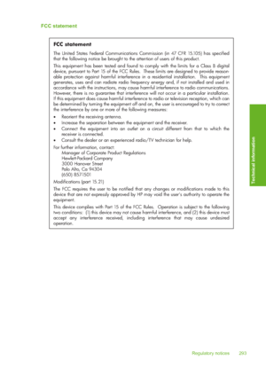 Page 294
FCC statement
FCC statement
The United States Federal Communications Commission (in 4 CFR 15.105) has specified 
that the following notice be brought to the attention of users of this product. 
This equipment has been tested and found to comply with the limits for a Class B digital 
device, pursuant to Part 15 of the FCC Rules.  These limits are designed to provide reason-
able protection against harmful interference in a residential installation.  This equipment 
generates, uses and can radiate radio...