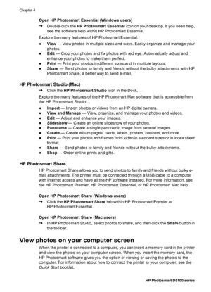 Page 27To clean the print cartridge contacts
1. Gather the following items to clean the contacts:
– Distilled water (tap water may contain contaminants that can damage the print
cartridge)
– Cotton swabs or other soft, lint-free material that will not stick to the print
cartridge
2. Open the main cover of the printer.
3. Remove the print cartridge and place it on a piece of paper with the ink nozzle plate
facing up. Be careful not to touch the copper-colored contacts or the ink nozzle plate
with your fingers....