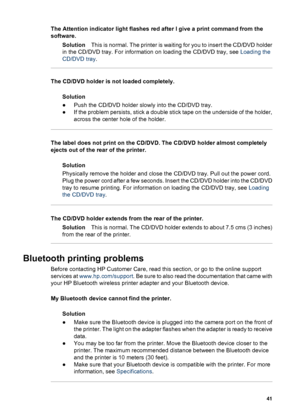 Page 449Specifications
This section lists the minimum system requirements for installing the printer software, and provides
selected printer specifications.
For a complete list of printer specifications and system requirements, see the onscreen HP
Photosmart Printer Help. For more information, see Welcome.
System specifications
ComponentWindows PC minimumMacintosh minimum
Operating systemMicrosoft® Windows 98, 2000
Professional, Me, XP Home,
and XP ProfessionalMac OS X 10.2 and greater
ProcessorIntel® Pentium®...