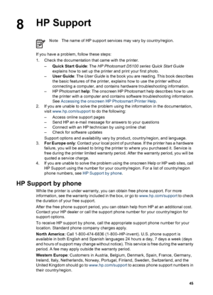 Page 4810HP Warranty
HP Photosmart D5100 series User Guide 53
 