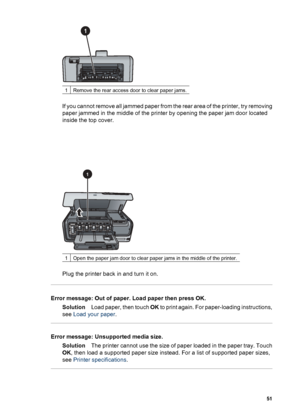 Page 54If you cancelled the print job before printing started, the printer may have already
loaded paper in preparation for printing. The next time you print, the printer
ejects the blank page before starting the new printing project.
●A print job with a large amount of data may have been sent to the printer.
Wait for the printer to service the print head before it continues printing.
The printer asked me to print an alignment page
SolutionPeriodically, the printer needs to perform a print head alignment to...