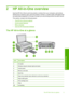 Page 8
2 HP All-in-One overview
Use the HP All-in-One to print documents or photos from your computer, print photos
directly from a memory card, scan documents or photos, or make copies. HP papers that
are specifically designed for the type of project you are printing produce the best results.
This section contains the following topics:
•
The HP All-in-One at a glance
•
Control panel features
•
Menu overview
•
Use the HP Photosmart Software
The HP All-in-O ne at a glance
LabelDescription
1On button
2Wireless...