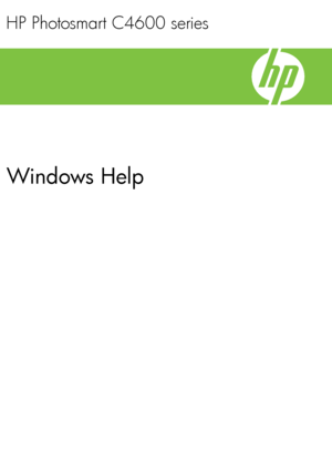 Page 1HP Photosmart C4600 series
Windows Help
 