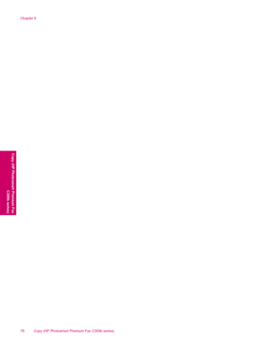 Page 78Chapter 8
76 Copy (HP Photosmart Premium Fax C309b series)
Copy (HP Photosmart Premium Fax
C309b series)
 