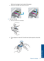 Page 103Wait for print carriage to move to center of the product.
b. Press tab on cartridge, then remove it from slot.
3.Insert new cartridge.
a. Remove cartridge from packaging.
b. Twist orange cap to snap it off. A forceful twist may be required to remove the
cap.
Replace the cartridges 101
Work with cartridges
 