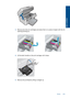 Page 2213.Remove all of the ink cartridges and place them on a piece of paper with the ink
opening pointing up.
4.Lift the latch handle on the print carriage until it stops.
5.Remove the printhead by lifting it straight up.
Errors 219
Solve a problem
 