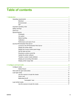 Page 3Table of contents
1  Introduction ..................................................................................................................................................... 1
Operating requirements ........................................................................................................................ 1
Electrical .............................................................................................................................. 1
Environmental...