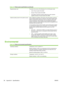 Page 92Table A-5  Printer power specifications (continued)
Required power cord The printer can use any of the following 4.5 m (14.8 ft) power cords:
●USA: HP part number 8120–6903
●Europe: HP part number 8120–6899
●Cord without connector to electric outlet (for use with customer-
supplied connector): HP part number 8120–6895
Optional auxiliary power for ink system vacuum When configured as shipped, if the power cord to the printer is removed,
power to the ink system vacuum is removed. If the printer standby...