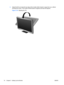 Page 182.Adjust the tilt by moving the top edge of the monitor either toward or away from you, without
touching the screen. The monitor will tilt forward 5 degrees and back 55 degrees.
Figure 3-10  Adjusting the Tilt
10 Chapter 3   Setting Up the Monitor ENWW
 