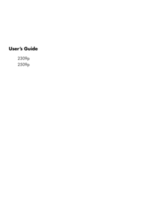 Page 1User’s Guide
2309p
2509p
 