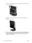 Page 183.Adjust the monitors height so that it is parallel to your eye height for a comfortable viewing position.
Figure 3-9  Adjusting the Height
4.Pivot the monitor clockwise from landscape to portrait orientation viewing to adapt to your
application.
Figure 3-10  Pivoting the Monitor
NOTE:To view information on the screen in portrait mode, you will need to install the Pivot Pro
software included on the software and documentation CD. The position of the OSD menu can also
be rotated to portrait mode. To rotate...