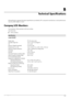 Page 33User’s GuideB-1
B
Technical Specifications
All specifications represent the typical specifications provided by HP’s component manufacturers; actual performance 
may vary either higher or lower.
Compaq LCD Monitors
Face treatment: Glare polarizer with hard coating
Input Terminals:
■VGA connector 
Specifications
model Q1859
Display Type:
Viewable Image Size:
Tilt:
Maximum Weight (unpacked):
Dimensions (h x w x d):
Maximum Graphics Resolution:
Te x t  M o d e :
Dot Pitch:
Horizontal Frequency (analog...