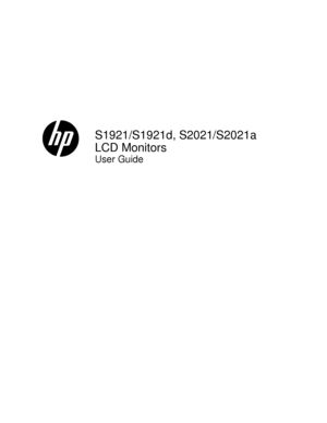 Page 1S1921/S1921d, S2021/S2021a  LCD Monitors 
User Guide   
 
  
