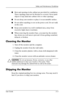 Page 13
Safety and Maintenance Guidelines 
■�Slots and openings in the cabinet are provided for ventilation. 
These openings must not be blocked or covered. Never push 
objects of any kind into cabinet slots or other openings. 
■�Do not drop your monitor or place it on an unstable surface. 
■�Do not allow anything to rest on the power cord. Do not walk 
on the cord. 
■�Keep your monitor in a well-ventilated area, away from 
excessive light, heat or moisture. 
■�When removing the monitor base, you must lay the...